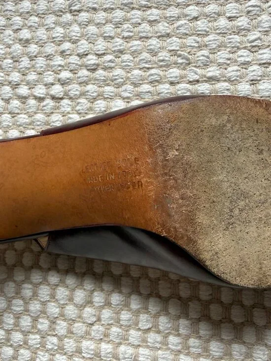 Salvatore Ferragamo | Vintage Burgundy Brown Slingback Heels - Picture 13 of 13